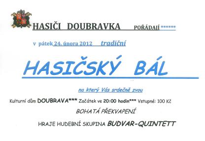 Hasičský ples Doubravka 2012