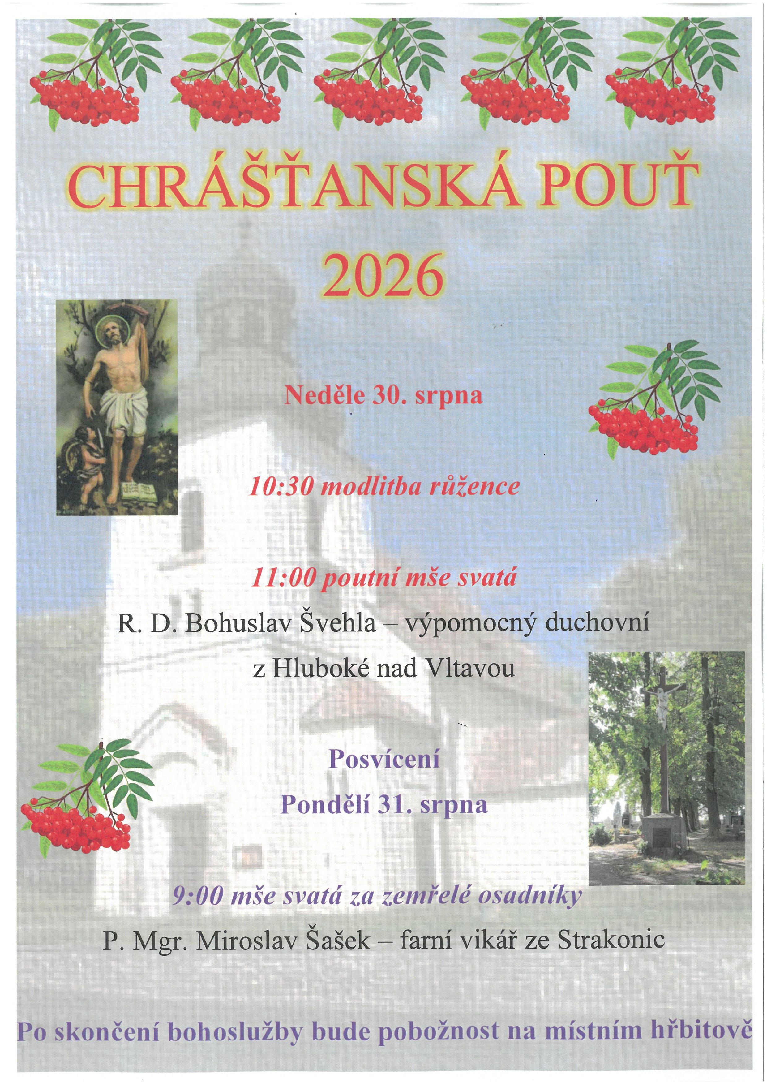 POBOŽNOSTI O CHRÁŠŤANSKÉ POUTI 2026
