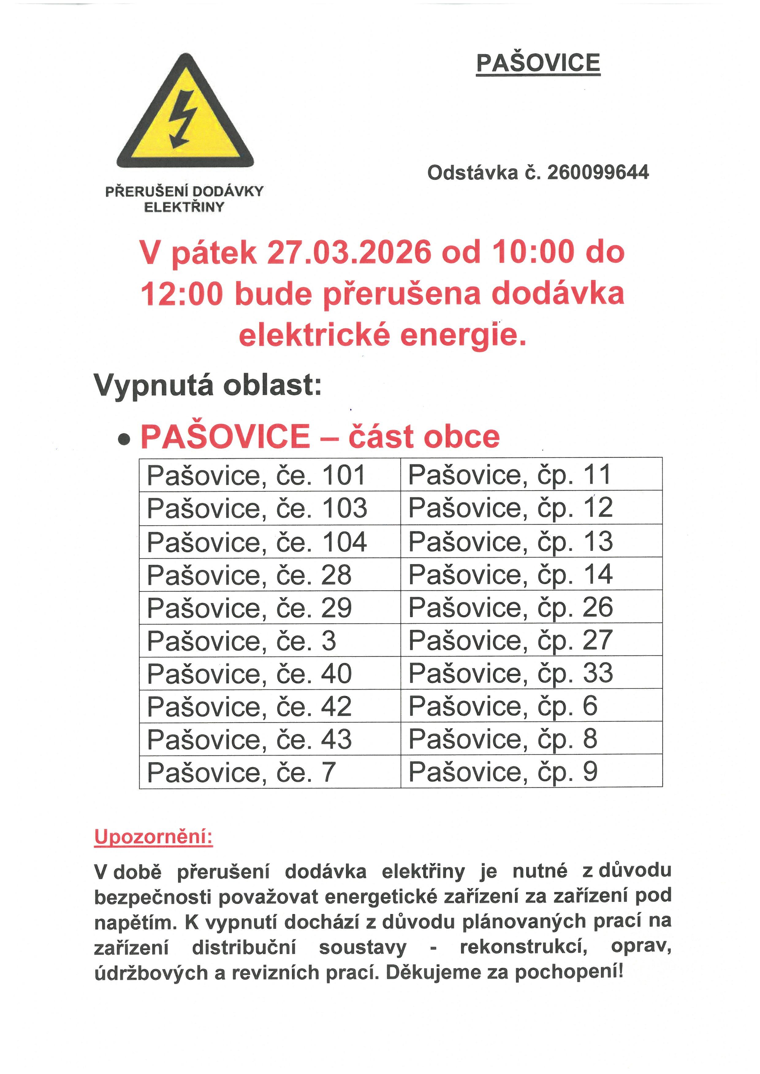 ODSTÁVKY ELEKTŘINY