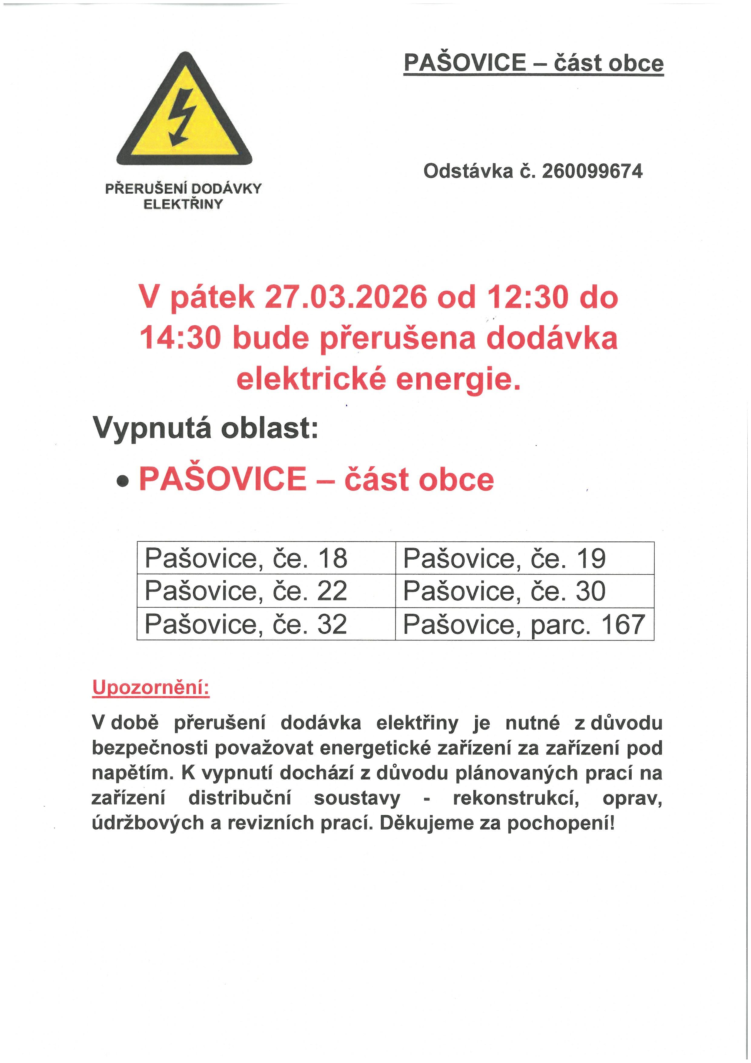 ODSTÁVKY ELEKTŘINY