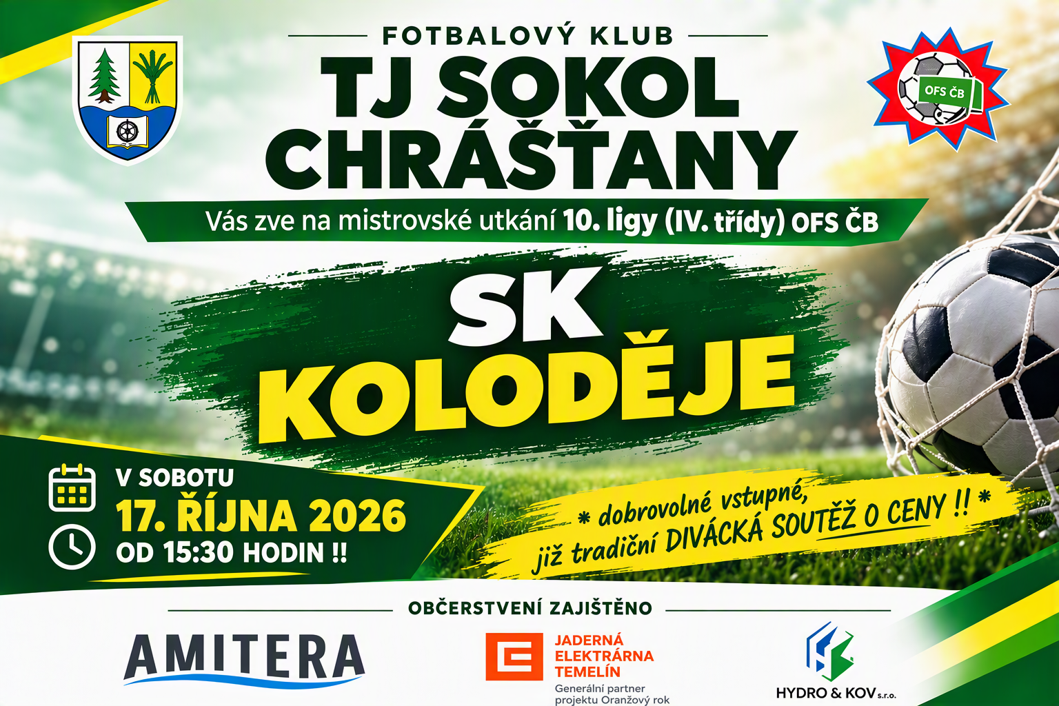 FOTBALOVÉ UTKÁNÍ TJ SOKOL CHRÁŠŤANY 