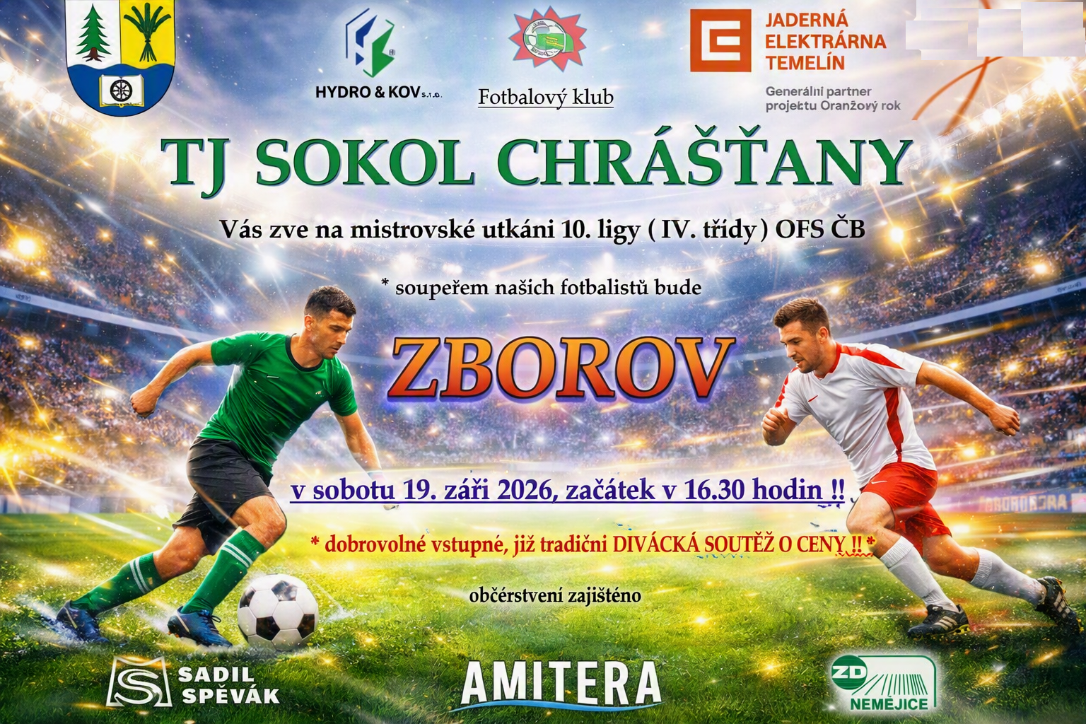 FOTBALOVÉ UTKÁNÍ TJ SOKOL CHRÁŠŤANY