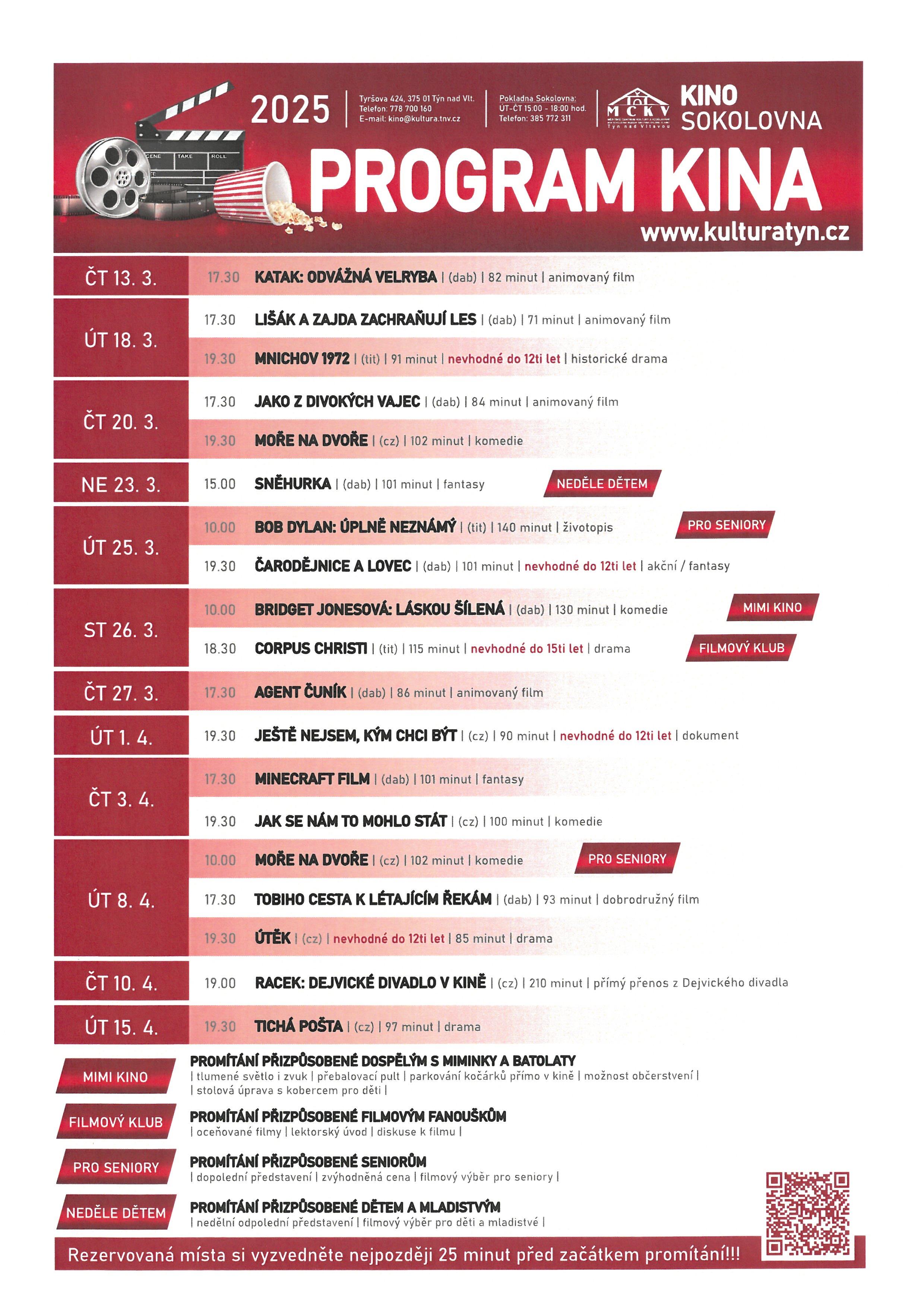PROGRAM KINA SOKOLOVNA TÝN NAD VLTAVOU