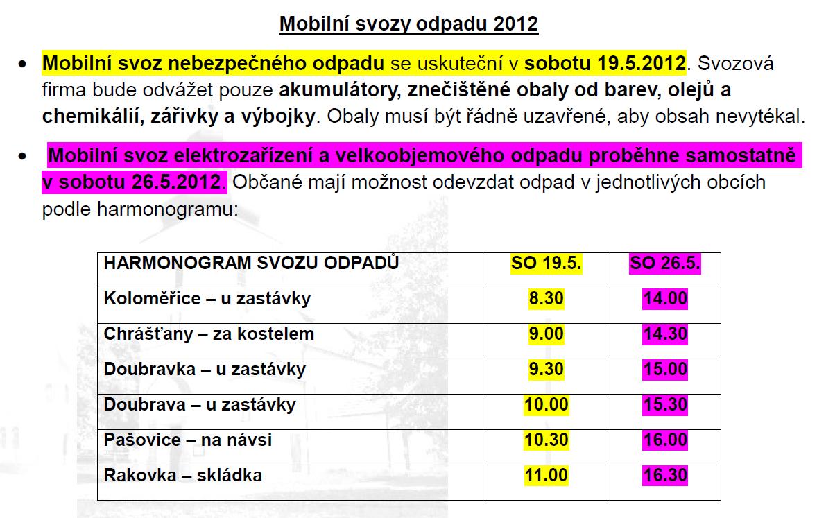 Mobilní svoz odpadů