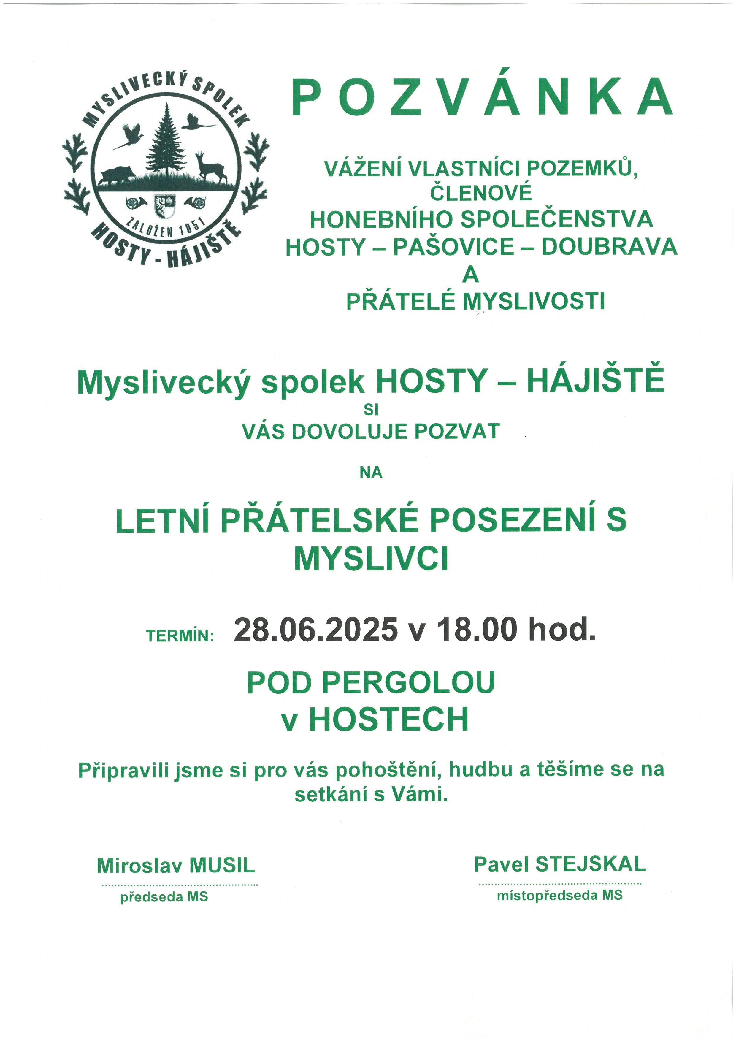 POSEZENÍ VLASTNÍKŮ S MYSLIVCI