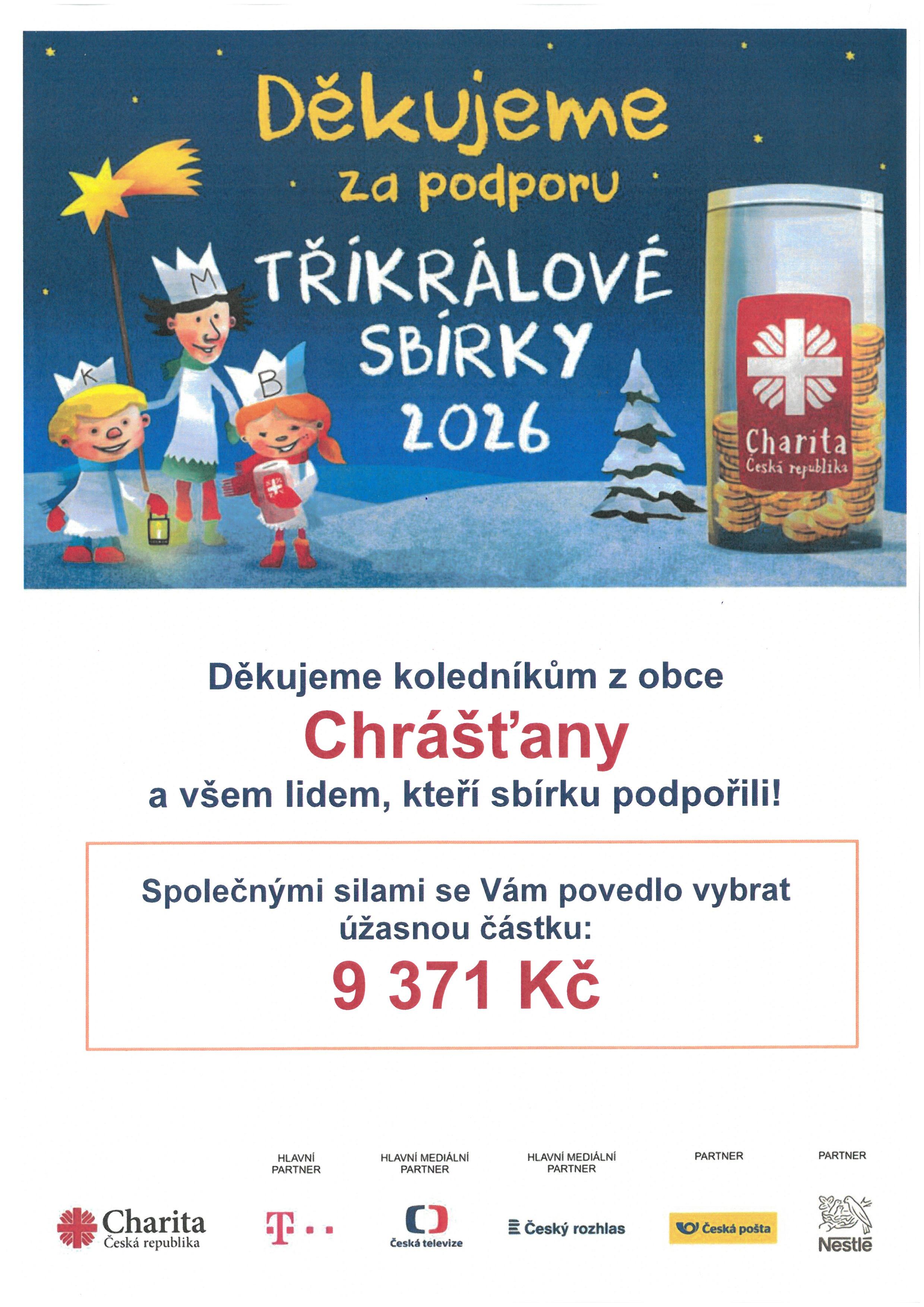 PODĚKOVÁNÍ OD CHARITY PÍSEK