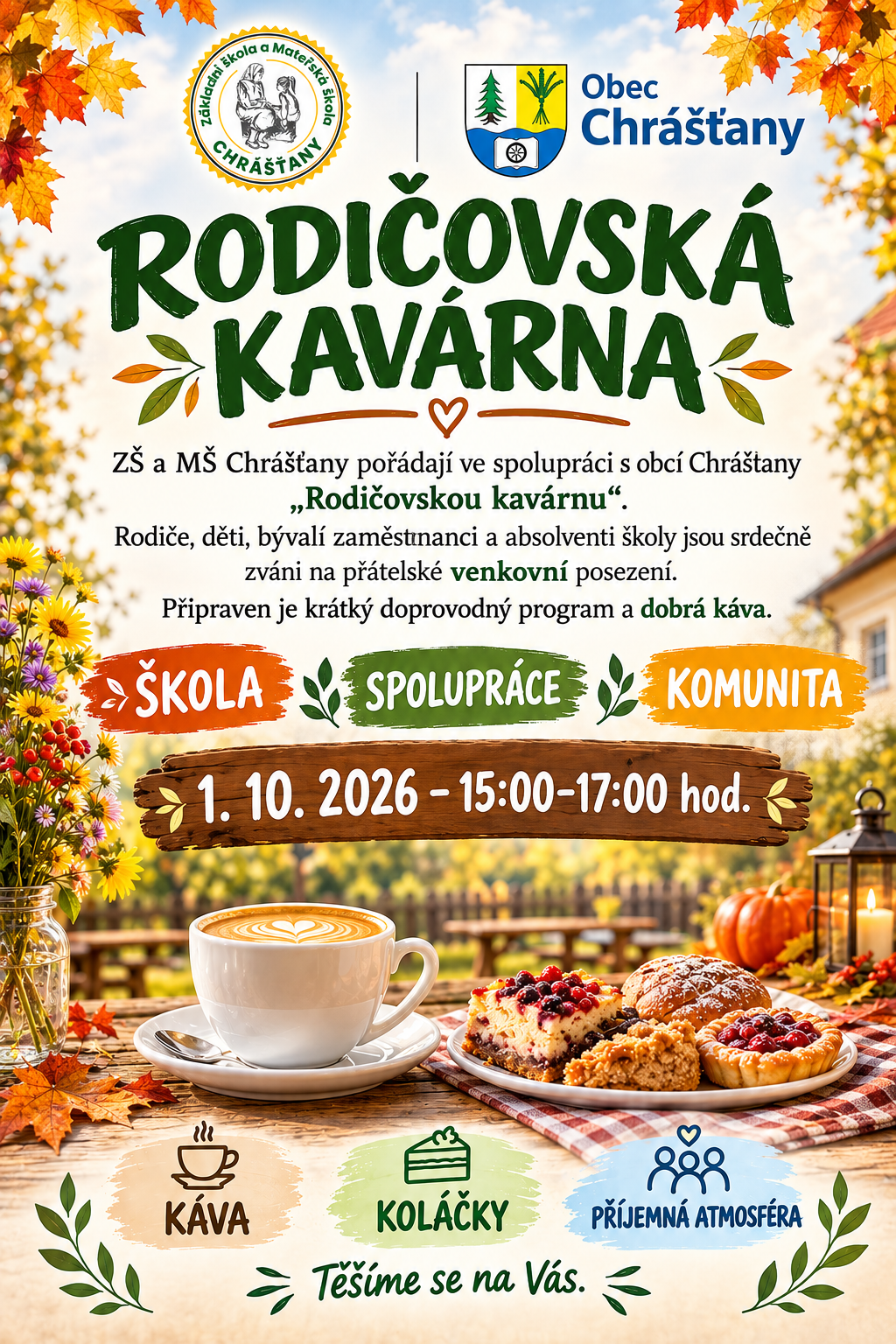 RODIČOVSKÁ KAVÁRNA V ZŠ MŠ CHRÁŠŤANY