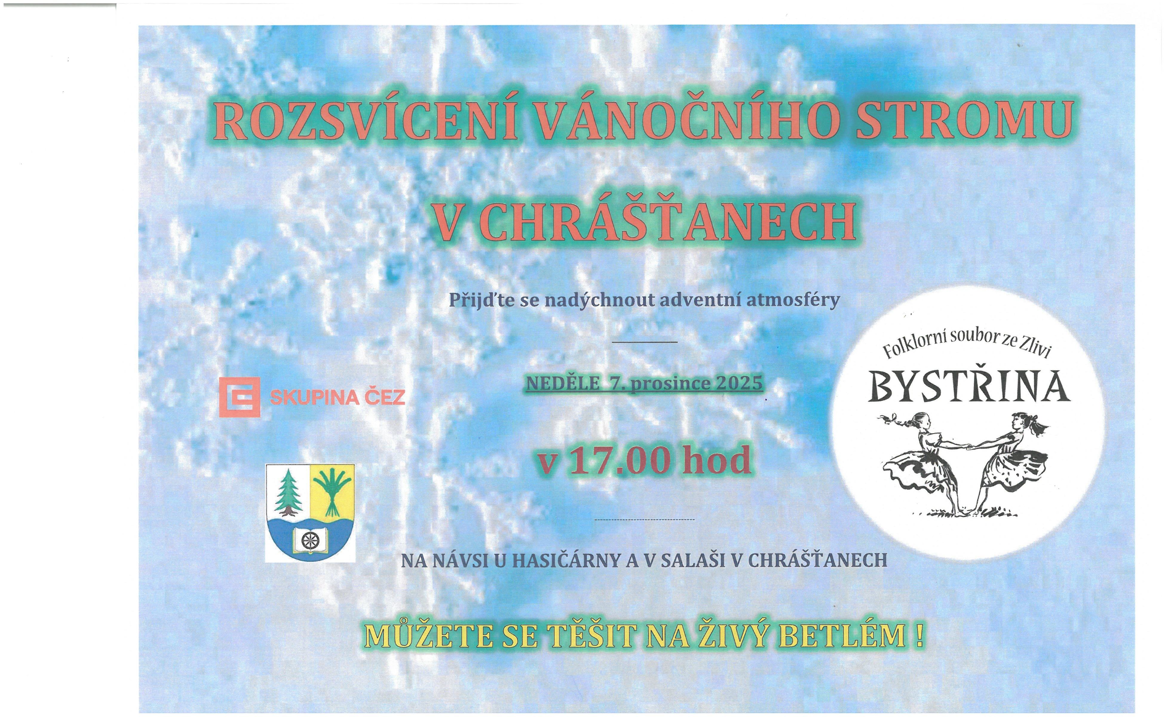 ROZSVÍCENÍ VÁNOČNÍHO STROMU V CHRÁŠŤANECH