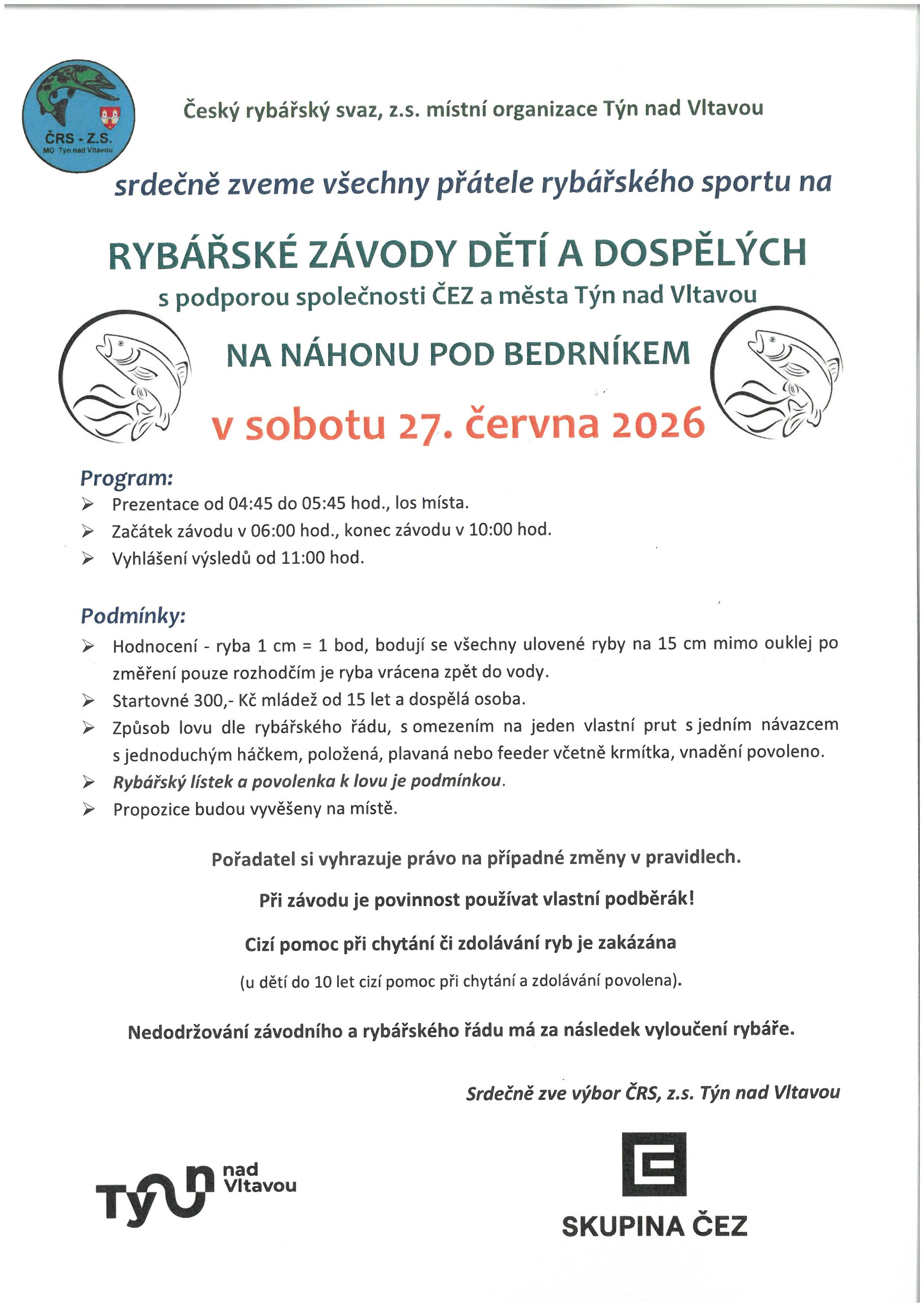 RYBÁŘSKÉ ZÁVODY TÝN NAD VLTAVOU