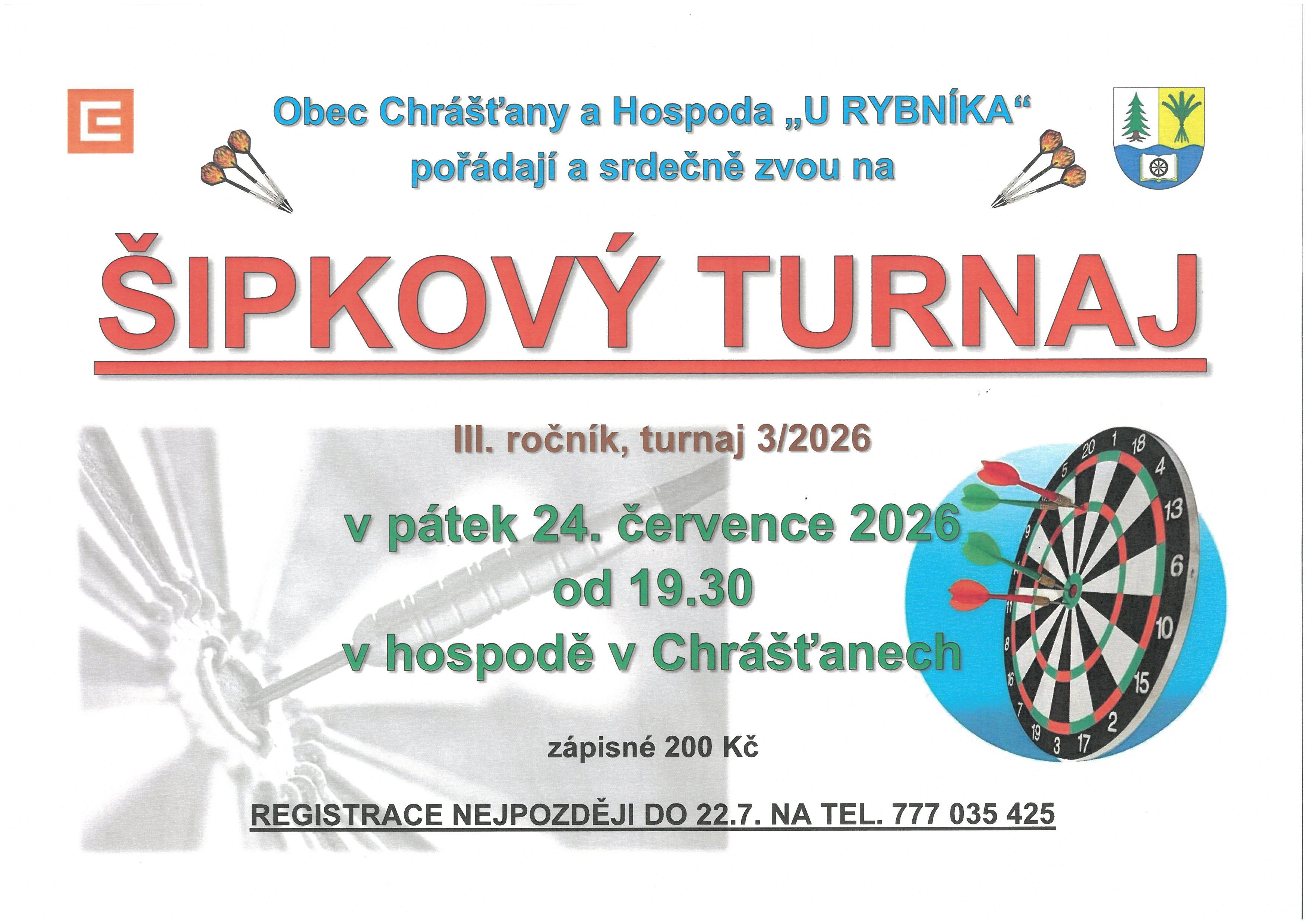 ŠIPKOVÝ TURNAJ V HOSPODĚ "U RYBNÍKA" V CHRÁŠŤANECH