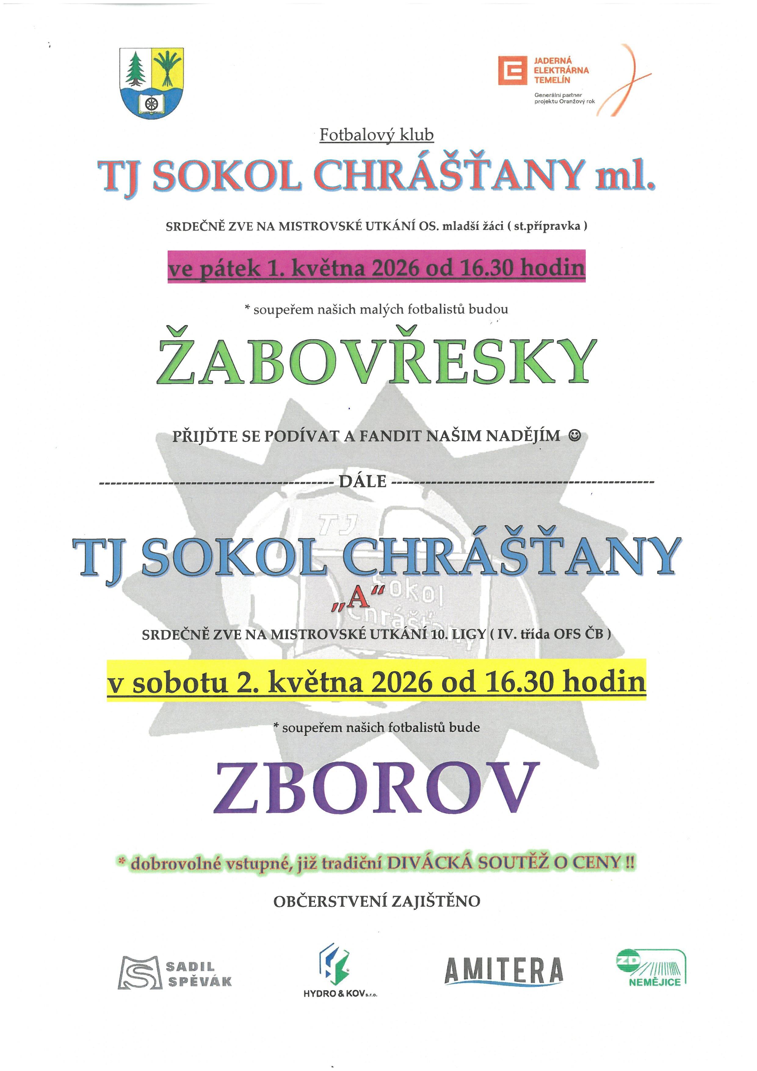 TJ SOKOL CHRÁŠŤANY - FOTBALOVÉ UTKÁNÍ