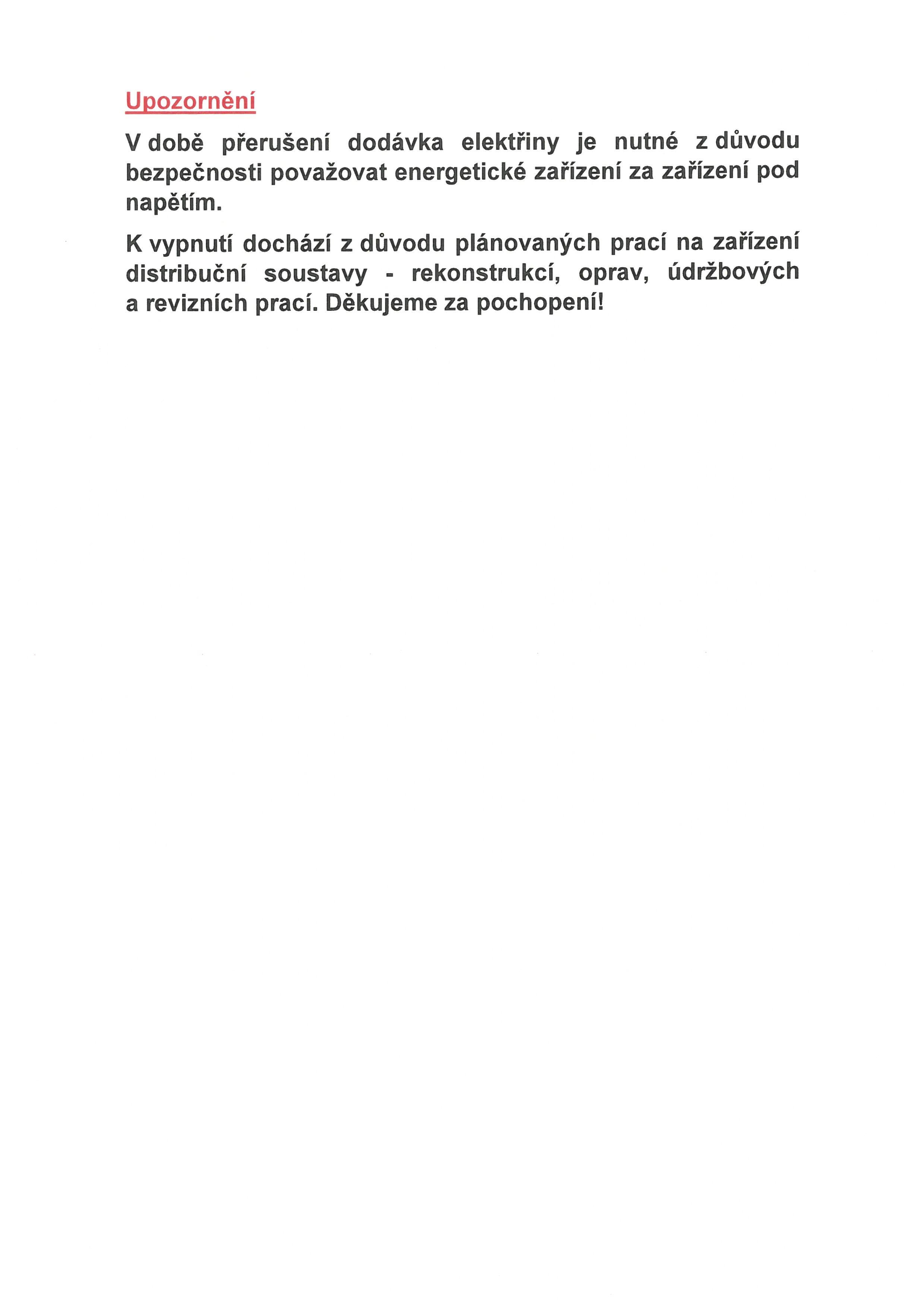 ODSTÁVKY ELEKTŘINY