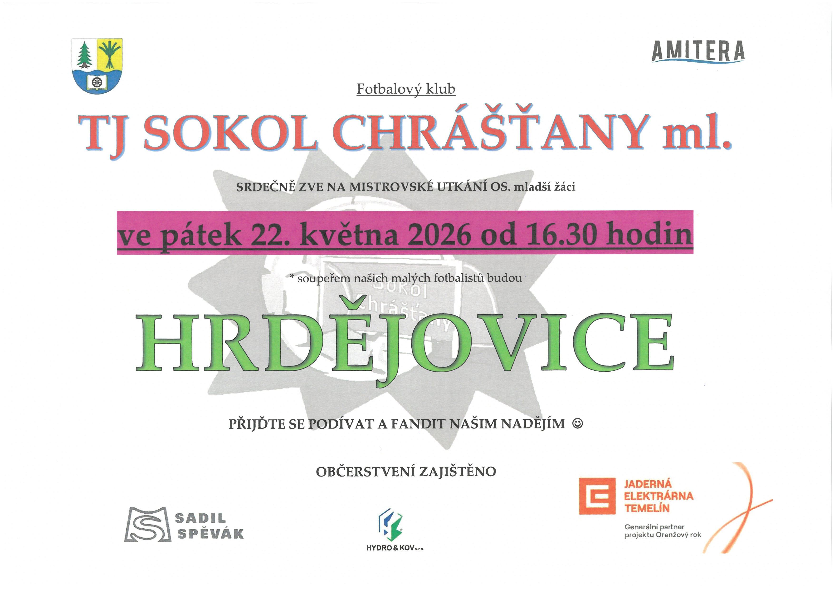 FOTBALOVÉ UTKÁNÍ TJ SOKOL CHRÁŠŤANY