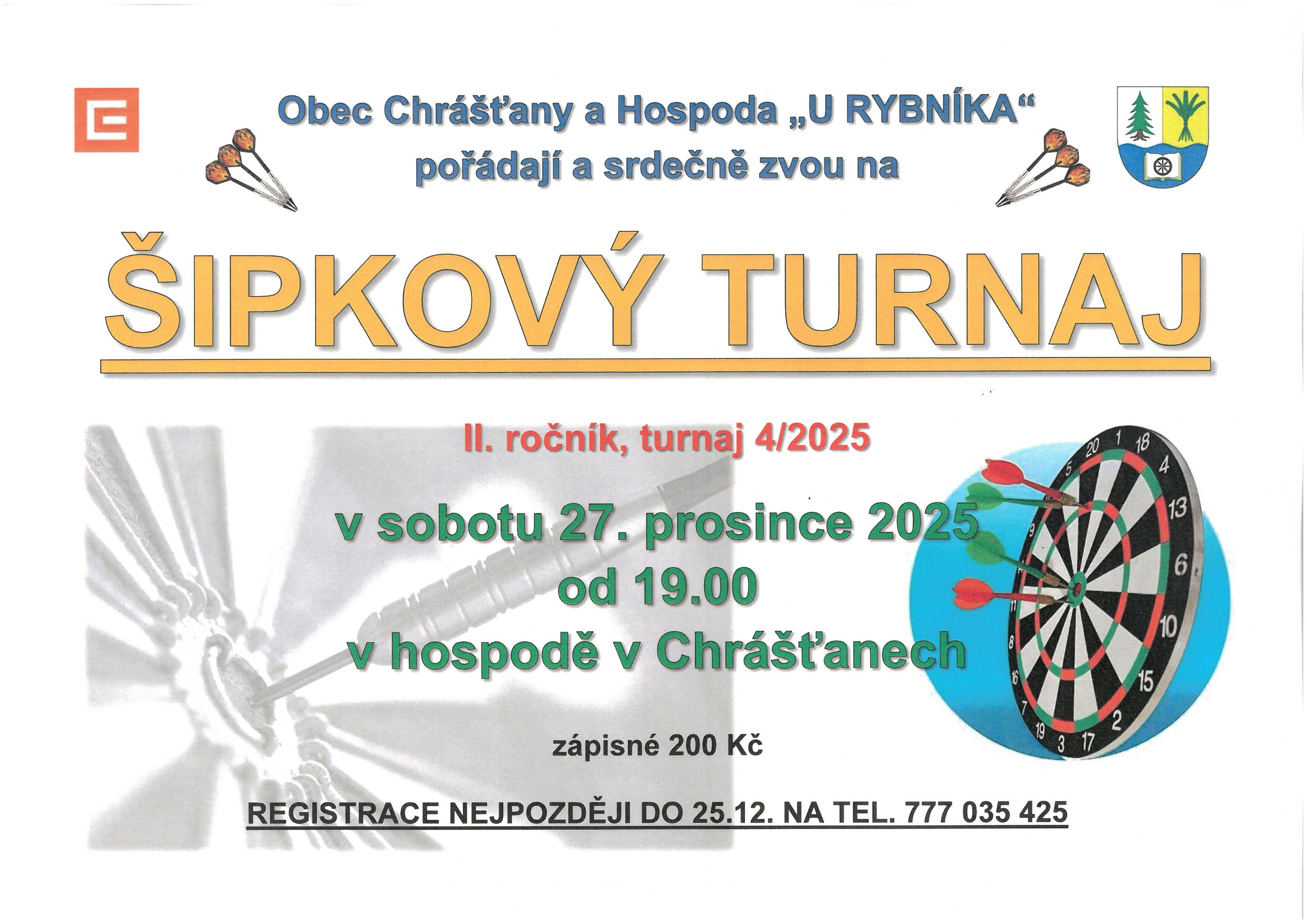 II.ROČNÍK TURNAJE V ŠIPKÁCH - TURNAJ 4/2025