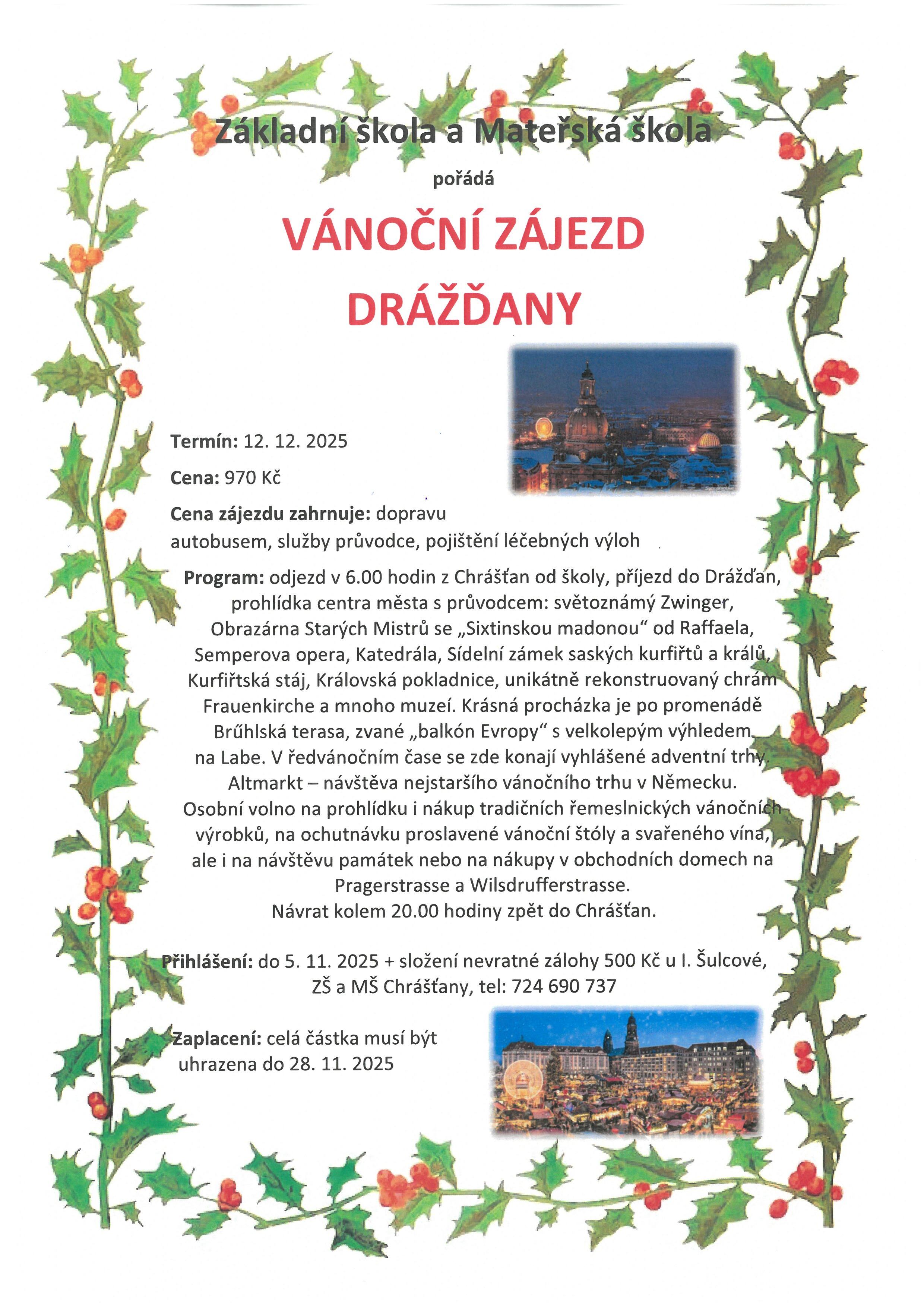 VÁNOČNÍ ZÁJEZD DO DRÁŽĎAN