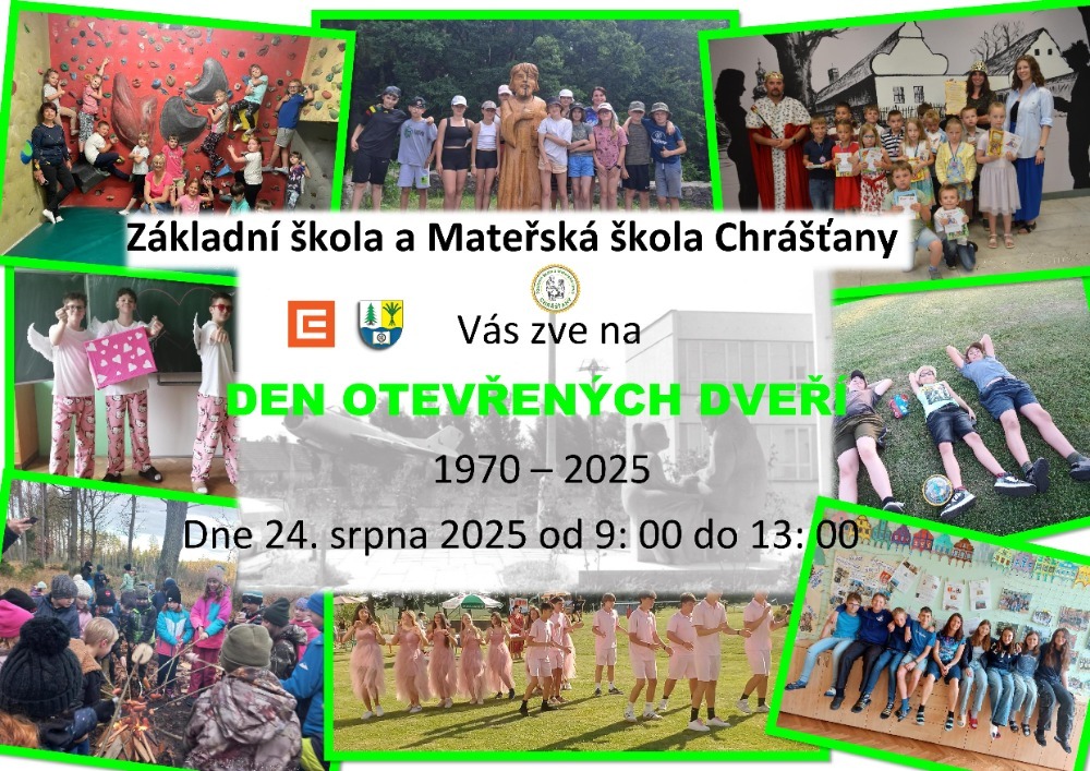 DEN OTEVŘENÝCH DVEŘÍ  "1970 - 2025 ZŠ CHRÁŠŤANY"